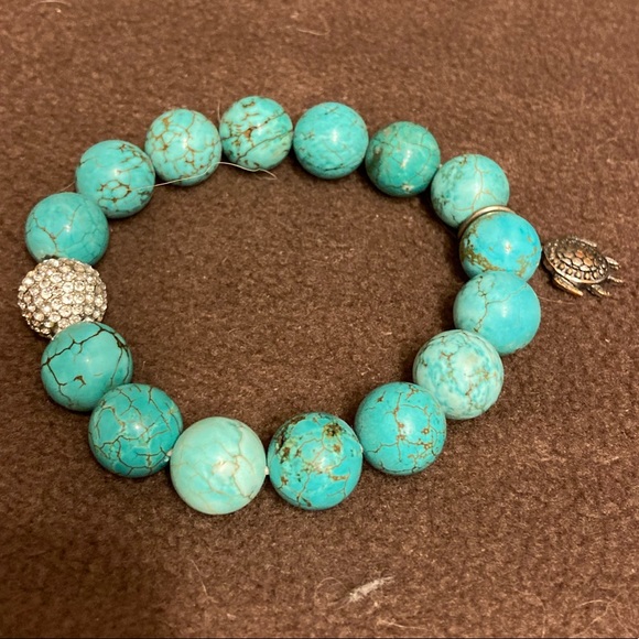 Ashley Bridget Turquoise Swarovski Turtle Bracelet - Picture 2 of 7